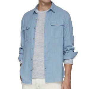 VINCE 100% Cotton Button Down Shirt (Size XL) Pocket Double Face Classic Fit